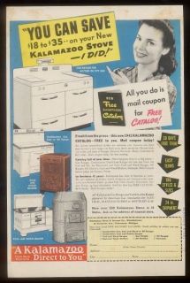 1941 Kalamazoo stove housewife photo vintage print ad