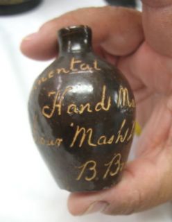rare miniature advertising scratch jug / hand made sour mash whiskey 