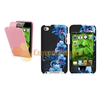   Case+Pink Leather Flip Cover Kit For Apple iPod Touch 4G 4th Gen 8GB