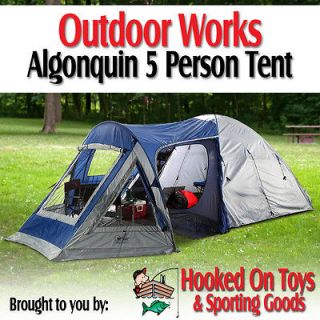   Works   Algonquin Family Dome 5 Person Tent with Screen Room Porch