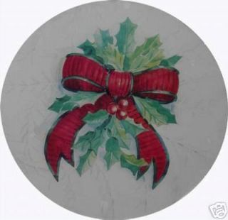   Holly Berry Bow ROUND STOVE Eye Electric Range Cook TOP BURNER COVERS