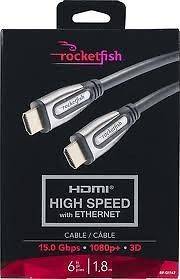 Rocketfish HDMI High Speed with Ethernet Cable   6ft (1.8M) , RF G1167