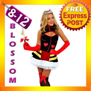 E96 Queen of Hearts Alice in Wonderland Fancy Dress Costume Outfit 