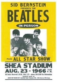 The Beatles Shea Stadium 1966 Concert Excellent Quality Repro Poster
