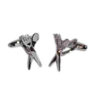 Silver Coloured Cutlery Knife & Fork Cufflinks in gift box BNIB AJ117