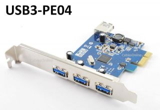 USB 3.0 SuperSpeed 4 Port (3 Ext/1 Int) PCI Express Card, Regular 