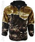 New Warm Sherpa Fleece Hooded Jacket Animal Print Canadian Moose Brown 