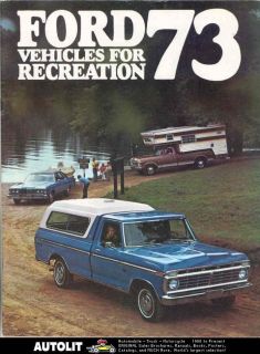 1973 Ford Pickup Camper Travel Trailer Brochure