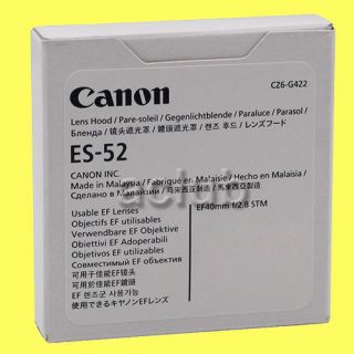   Canon ES 52 ES52 Lens Hood EF 40mm 40 mm f/2.8 STM Pancake Lens