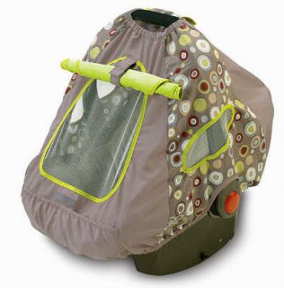 SUMMER BABY BOYS GIRLS INFANT CAR SEAT CANOPY COVER BROWN/GRAY DOTS 