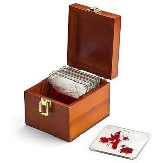 Showtimes Dexter Blood Splatter Coasters With Wooden Case