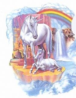 Unicorn & Baby By Waterfall & Rainbow T Shirt Hoodie Tank Top Long 