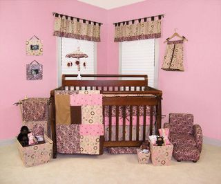 Trend Lab Sweet Safari Pink 4PC Baby Nursery Crib Bedding Set