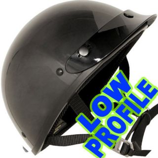 ULTRA SLIM LOW PROFILE DOT Motorcycle Half Helmet GLOSS BLACK Outlaw 