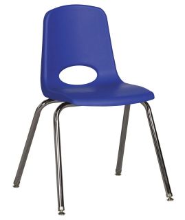 Ecr4Kids 18 Plastic School Stack Chair Chrome Glide