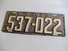 1923 New York State issued license plate # 537 022