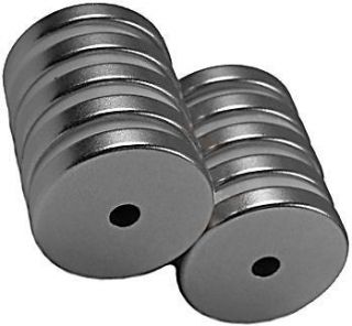 10 Neodymium Magnets 3/4 x 1/8 x 1/8 inch Ring N48