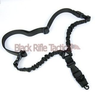 Tactical Single 1 One Point Adjustable Rifle Gun Bungee Sling System 