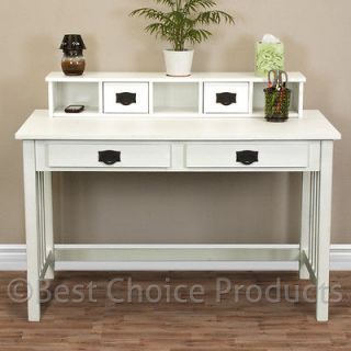 Writing Desk Mission White Home Office Computer Desk Solid Wood 