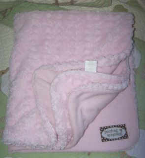 Blankets and Beyond Pink Fluffy Swirl Baby Girl Blanket w/Fleece 