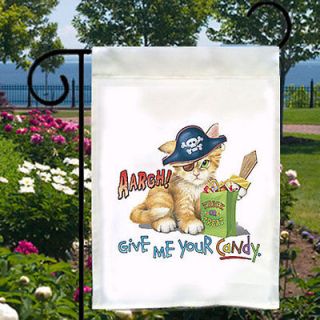 Aargh Give Me Your Candy Pirate CAT New Small Garden Flag Free Ship US 