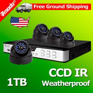 Zmodo 4CH Security DVR CCD IR CCTV Home Video Surveillance Camera 