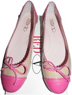 Red VALENTINO Shoes ballet ballerina Flat cap toe patent leather pump 