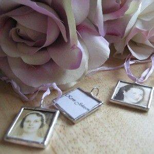 Custom glass photo memory pendant wedding bouquet charm