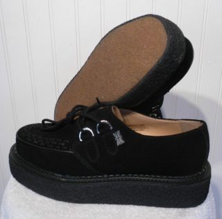 NWT T.U.K. 2 Ring Creepers Mens Platform Oxford Shoes 11 13 Black MSRP 