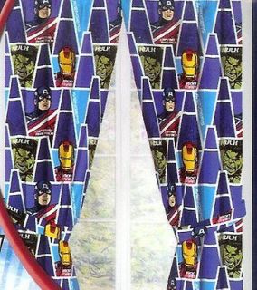 The Avengers Curtains/Drape​s Window Panel Iron Man Captain America 