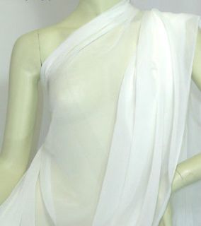 REAL Silk Chiffon GEORGETTE FABRIC Snow White by yards