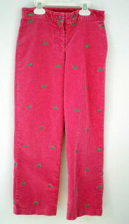 Hartstrings Pink Corduroy Pants with Green Whales Size 10 Girls