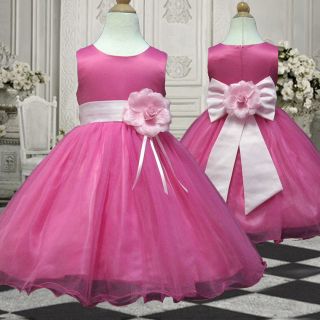 UKMD58 Pink Flower Girls Wedding Pageant Dress 1,2,3,4,5,6,7,8,9,10,11 