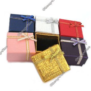   Lots Jewelry 6PCS Six colors Wedding Paper Ring Earring Gift Boxes