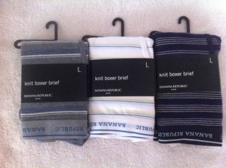   REPUBLIC Mens Cotton 3 Pairs Stripe Knit Boxer Briefs Various Colors