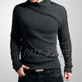 Hot New Mens Knit sweater knitwear Jumper Unique Collar Designed 