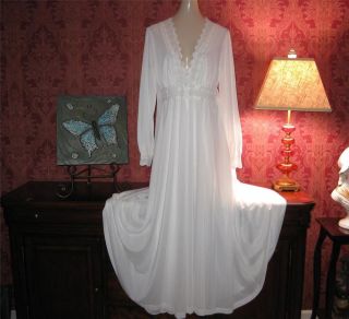   Wunder Wear Nylon Nightgown Gown Peignoir Robe Set Negligee Lingerie M