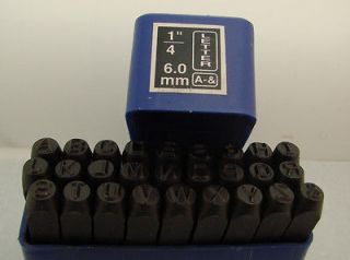 6MM 1/4 Letter Punch Stamp Set Metal Steel Ha​nd A Z NEW PLASTIC 