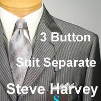   HARVEY Dark Gray Striped SUIT SEPARATE 52 Long Mens Suits   SS15