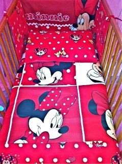 Disney Minnie Mouse RED BOXES BEDDING SET   all sizes available