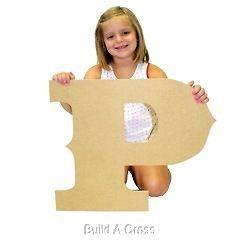 Unfinished Wood Wall Letter,Paintable MDF Home Decor Letter Cutout(P)