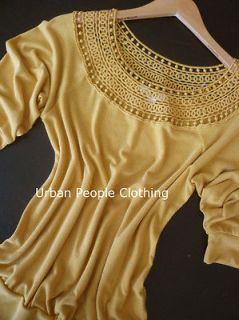 Mustard Knit Top Vtg. Free Spirit Urban People Clothing Anthropologie 