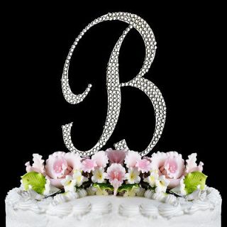 Swarovski Crystal Monogram Wedding Cake Toppers Letter
