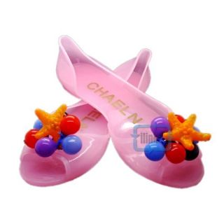 Woman Seafish Fruit Beach Plastic Candy Color Soft Bottom Flat Shoes 