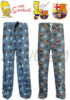 Mens The Simpsons Homer Lounge Pants Pyjamas FC Barcelona Barca Night 