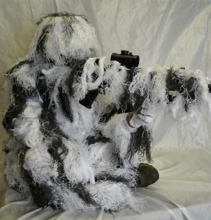 New Full Body Snow Camo Ghillie Suit Mens XL/XXL 4PC.Great Value and 