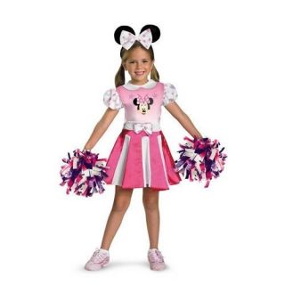 Minnie Mouse Cheerleader Child With Pair Of Pom Poms Party Costume For 