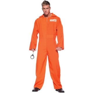 Orange Prison Jumpsuit Adult Convict Prisoner Halloween Costume Std 