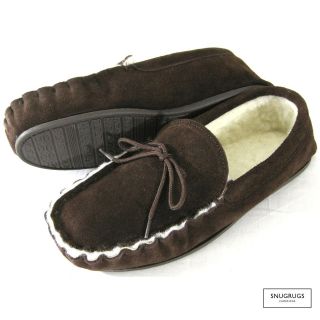   SUEDE MOCCASIN SHEEPSKIN SLIPPERS HARD SOLE LIGHT BROWN SIZES 6 13