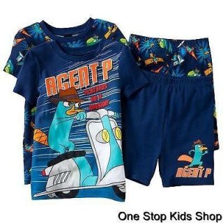 PHINEAS AND FERB 6 8 10 12 Pjs Set PAJAMAS Shirt Shorts PERRY PLATYPUS 